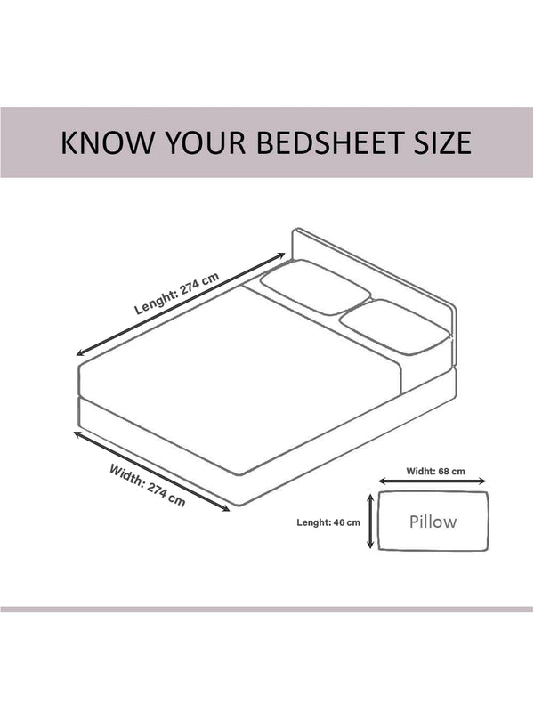 Dark Brown Floral PATTERNED 240 TC QUEEN BEDSHEET WITH 2 PILLOW COVERS