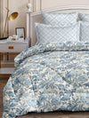 Blue & White Floral Patterned 150 Gsm Reversible Ac Comforter
