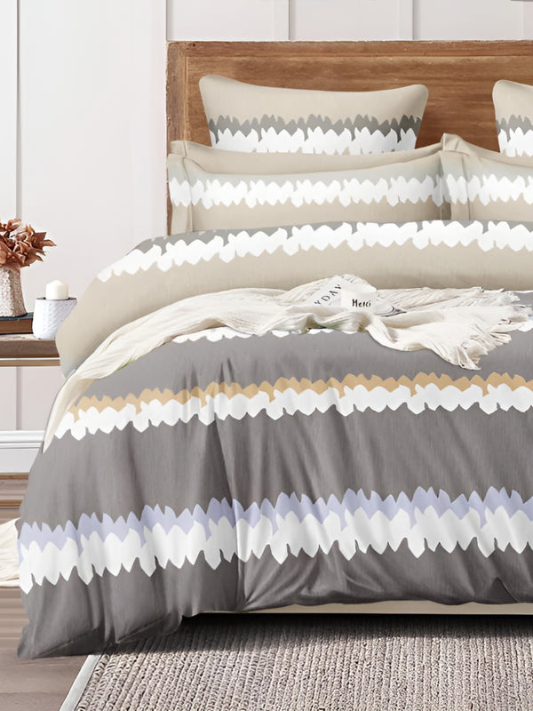 Grey Abstract Patterned 150 Gsm Reversible Ac Comforter