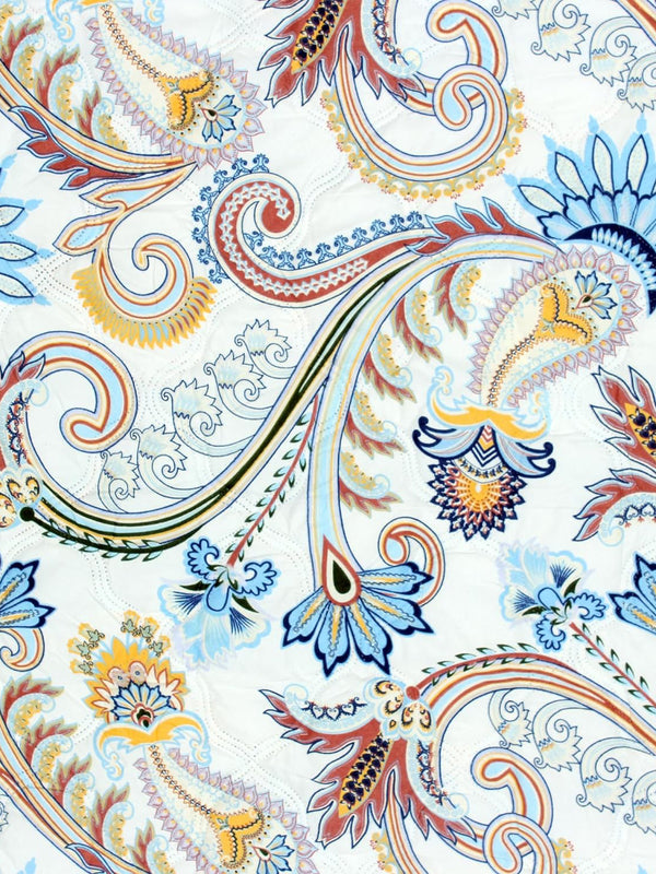 Blue Paisley Patterned 150 Gsm Reversible Ac Comforter