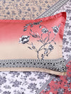 White & Pink Floral PATTERNED 240 TC QUEEN BEDSHEET WITH 2 PILLOW COVERS