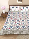 Multicolor Ethnic Motifs PATTERNED 220 TC QUEEN BEDSHEET WITH 2 PILLOW COVERS