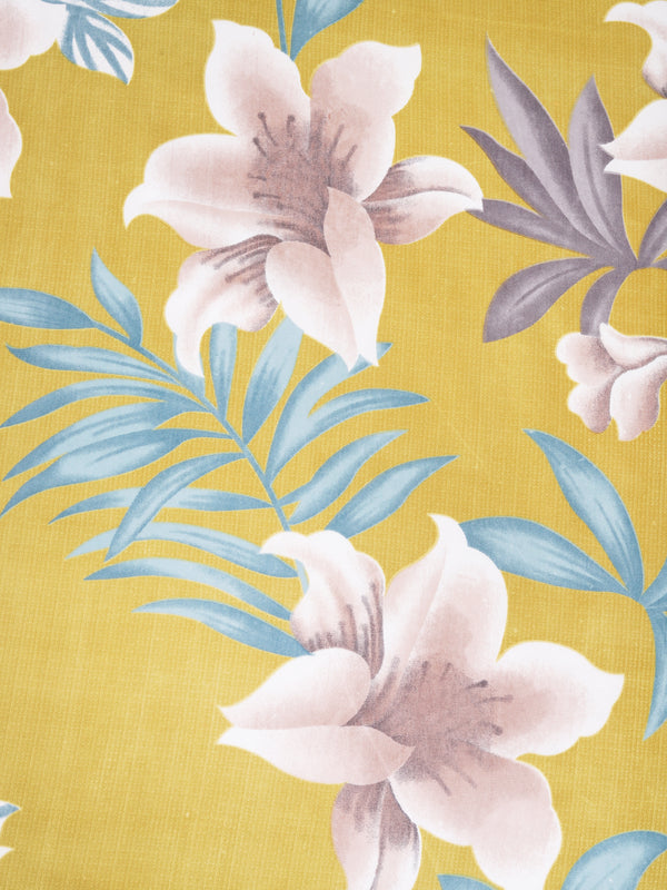 Beige Floral PATTERNED 144 TC QUEEN BEDSHEET WITH 2 PILLOW COVERS