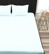 White Solid PATTERNED 150 TC QUEEN BEDSHEET WITH 2 PILLOW COVERS