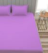 Lavender Solid PATTERNED 150 TC QUEEN BEDSHEET WITH 2 PILLOW COVERS