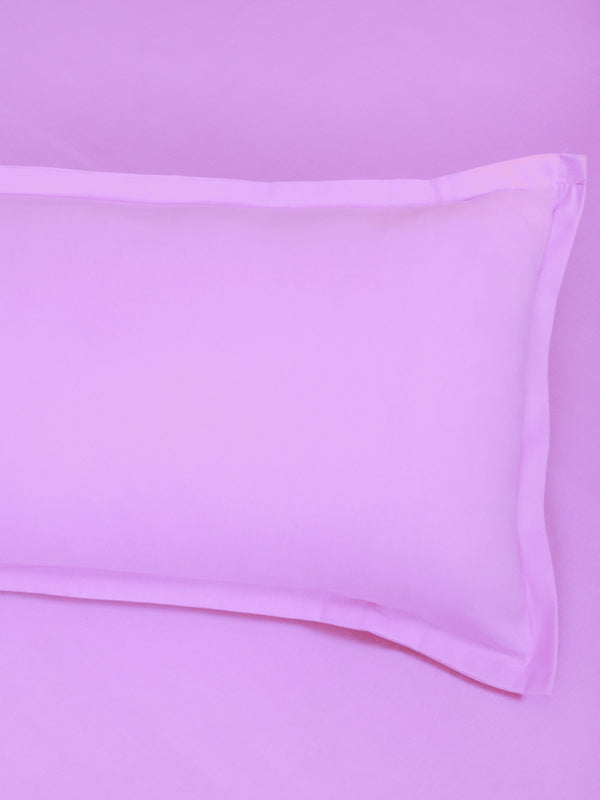 Lavender Solid PATTERNED 150 TC QUEEN BEDSHEET WITH 2 PILLOW COVERS