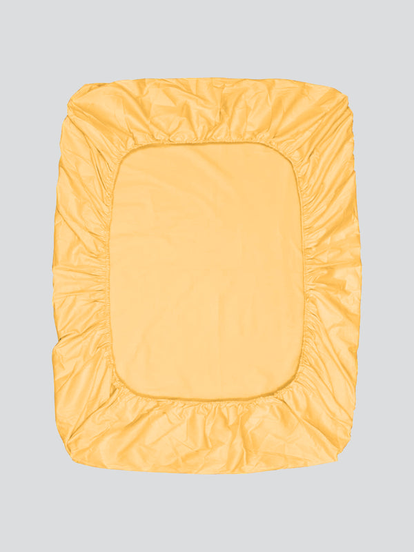 Yellow Solid PATTERNED 150 TC QUEEN BEDSHEET WITH 2 PILLOW COVERS