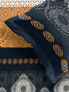 MULTICOLOR ETHNIC MOTIFS PATTERNED 144 TC QUEEN BEDSHEET WITH 2 PILLOW COVERS