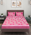 144 TC Pink Bedsheet with 2 Pillow Covers