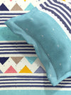 144 TC Blue Double Bedsheet with 2 Pillow Covers