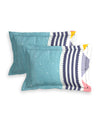144 TC Blue Double Bedsheet with 2 Pillow Covers