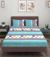 144 TC Blue Double Bedsheet with 2 Pillow Covers