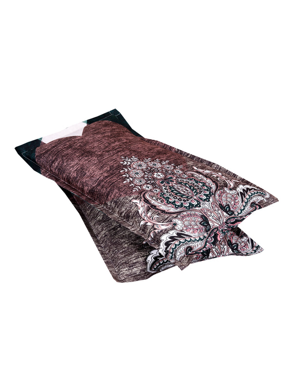 144 TC Brown Double Bedsheet with 2 Pillow Covers