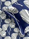 Blue & White Floral Patterned 144 TC Queen Bedsheet with 2 Pillow Covers