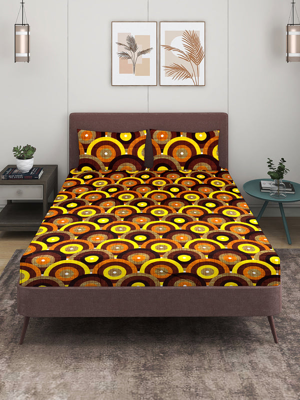 144 TC Multicolour Bedsheet with 2 Pillow Covers