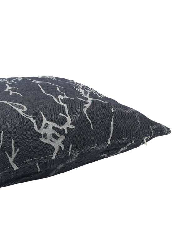 Black Set of 5 Abstract Patterned Polycotton Square Cushion Covers