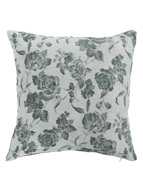 Green & White Set of 5 Floral Patterned Polycotton Square Cushion Covers