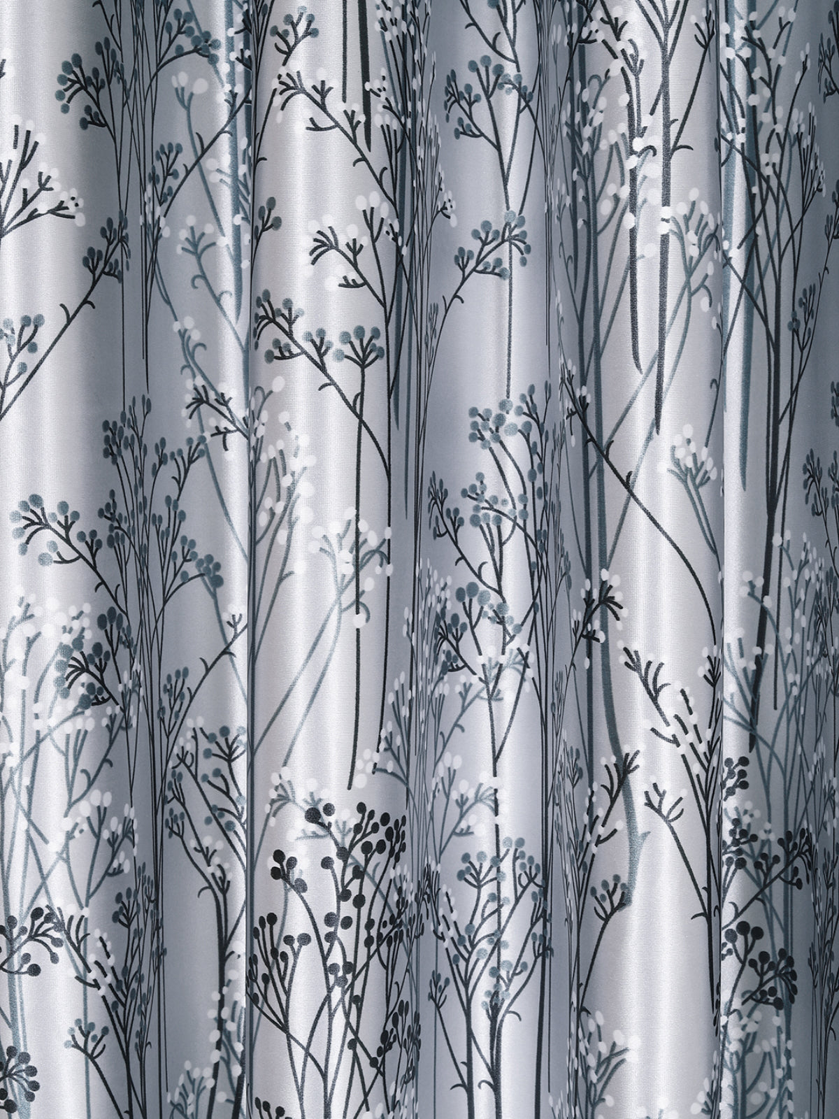 Romee Grey Leafy Patterned Set of 2 Long Door Curtains