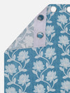 Romee Turquoise Blue Floral Patterned Set of 2 Long Door Curtains