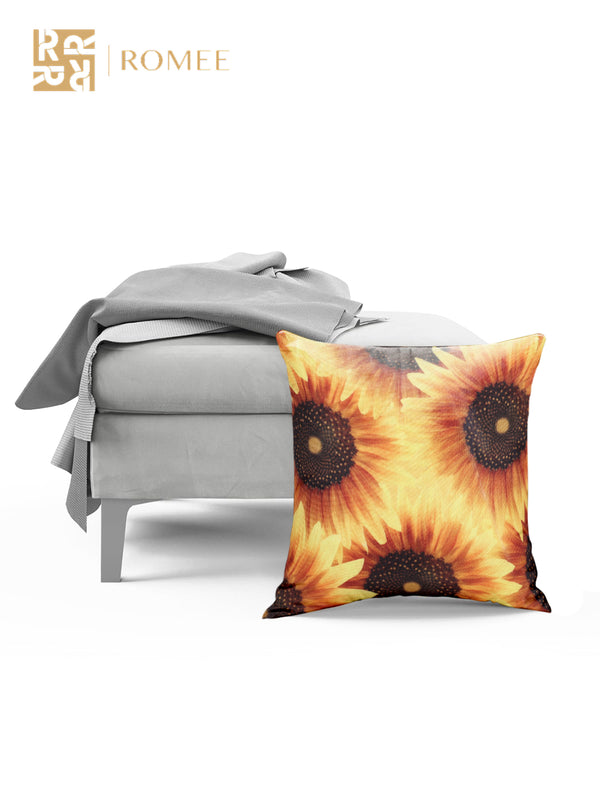 Soft Jute Floral Print Throw Pillow/Cushion Covers 16 x 16 inch Set of 5 - Multicolor