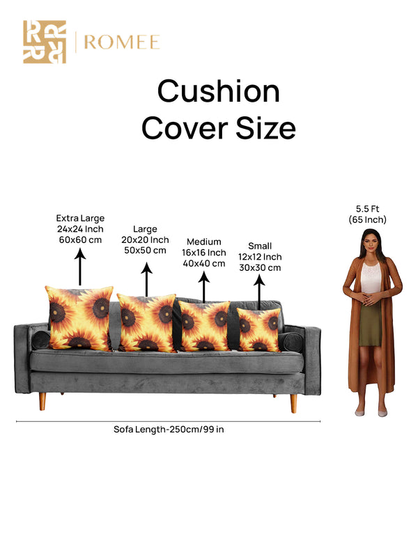 Soft Jute Floral Print Throw Pillow/Cushion Covers 16 x 16 inch Set of 5 - Multicolor