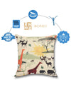 Soft Jute Animal Print Throw Pillow/Cushion Covers 40cm x 40cm Set of 5 - Multicolor