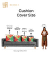 Soft Polyester Jute Leaves Print Cushion Covers 16 inch x 16 inch Set of 5 - Multicolor