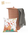 White Set of 5 Floral Patterned Jute Square Cushion Covers