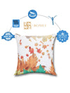 White Set of 5 Floral Patterned Jute Square Cushion Covers
