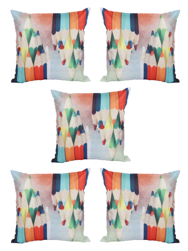 Multicolor Set of 5 Cushion Covers