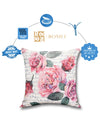 Soft Jute Rose Floral Print Throw Pillow/Cushion Covers 40cm x 40cm, Set of 5 - Multicolor
