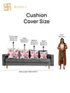 Soft Jute Rose Floral Print Throw Pillow/Cushion Covers 40cm x 40cm, Set of 5 - Multicolor