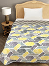 Yellow & Grey Cotton Double Bed Dohar