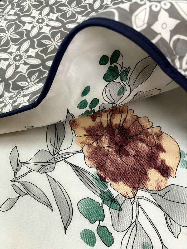 White & Grey Cotton Double Bed Dohar