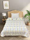Blue & White Cotton Double Bed Dohar