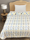 Blue & White Cotton Double Bed Dohar