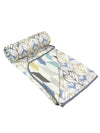 Blue & White Cotton Double Bed Dohar