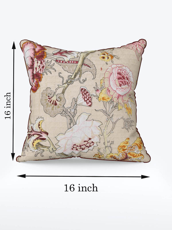 Multicolor Set of 1 Runner, 6 Placemats, 6 Napkins Floral Patterned Cotton Square Table Linen Set