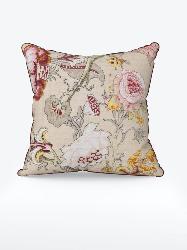 Multicolor Set of 1 Runner, 6 Placemats, 6 Napkins Floral Patterned Cotton Square Table Linen Set