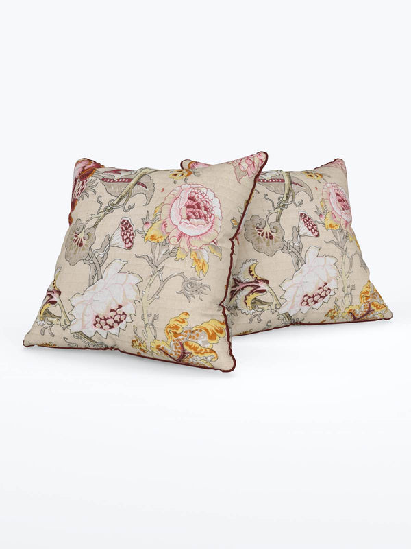 Multicolor Set of 1 Runner, 6 Placemats, 6 Napkins Floral Patterned Cotton Square Table Linen Set