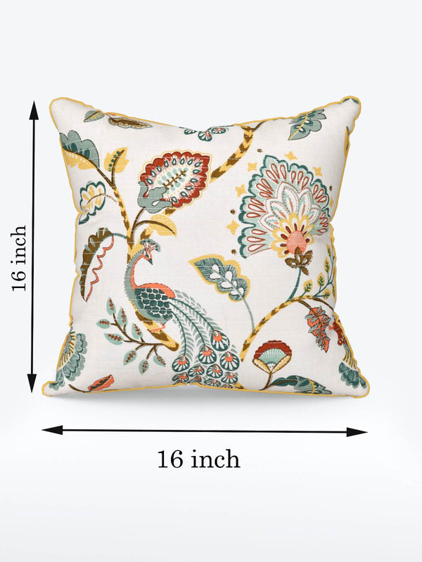 Multicolor Set of 1 Runner, 6 Placemats, 6 Napkins Floral Patterned Cotton Square Table Linen Set