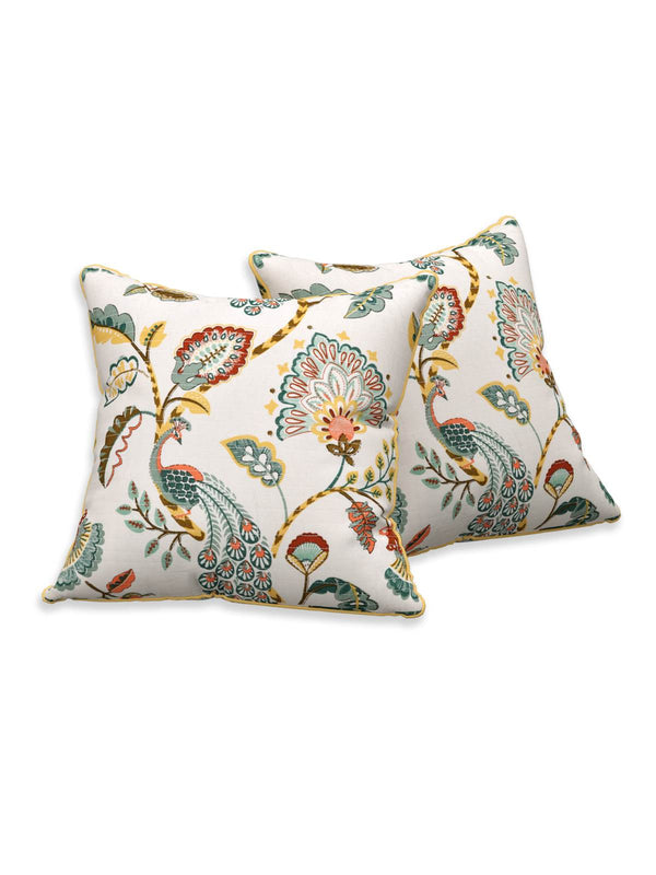 Multicolor Set of 1 Runner, 6 Placemats, 6 Napkins Floral Patterned Cotton Square Table Linen Set