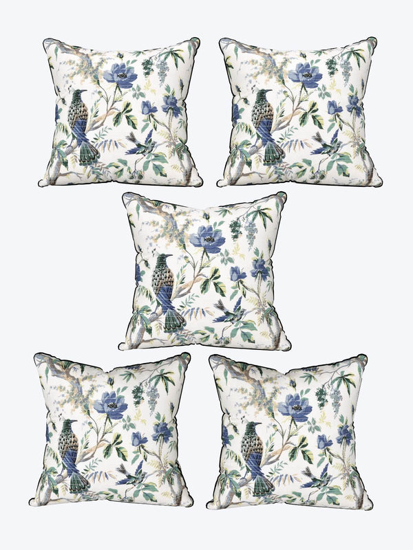 Multicolor Set of 1 Runner, 6 Placemats, 6 Napkins Floral Patterned Cotton Square Table Linen Set