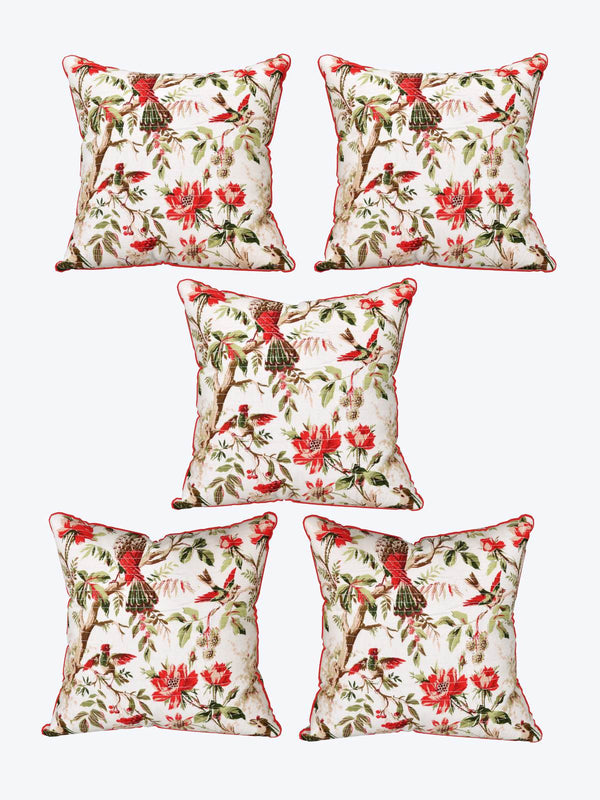 Multicolor Set of 1 Runner, 6 Placemats, 6 Napkins Floral Patterned Cotton Square Table Linen Set