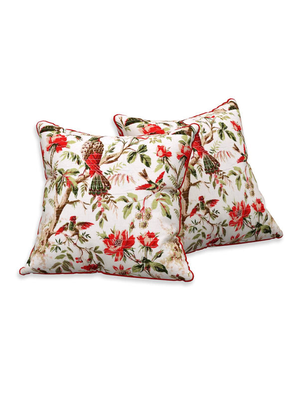 Multicolor Set of 1 Runner, 6 Placemats, 6 Napkins Floral Patterned Cotton Square Table Linen Set