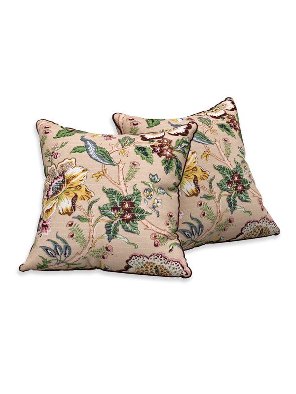 Multicolor Set of 1 Runner, 6 Placemats, 6 Napkins Floral Patterned Cotton Square Table Linen Set