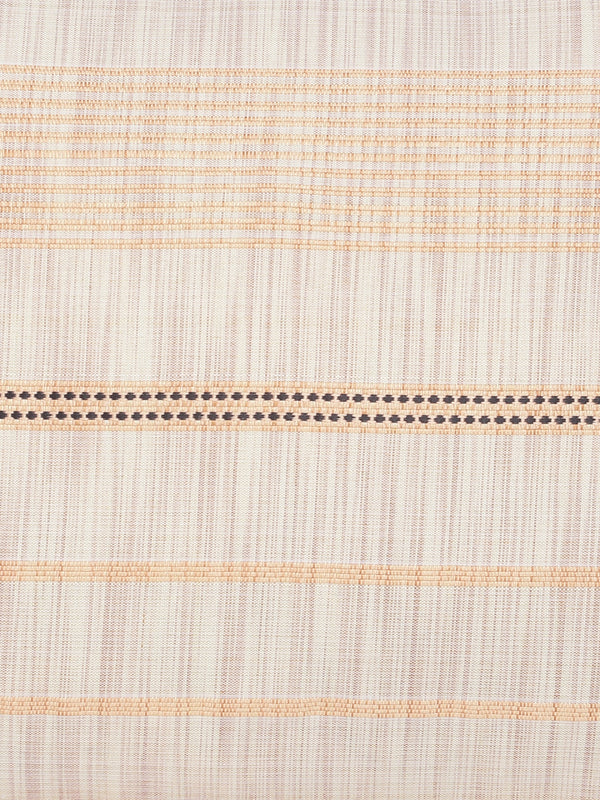 Beige Set of 2 Striped Patterned Polycotton Square Cushion Covers