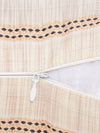 Beige Set of 2 Striped Patterned Polycotton Square Cushion Covers