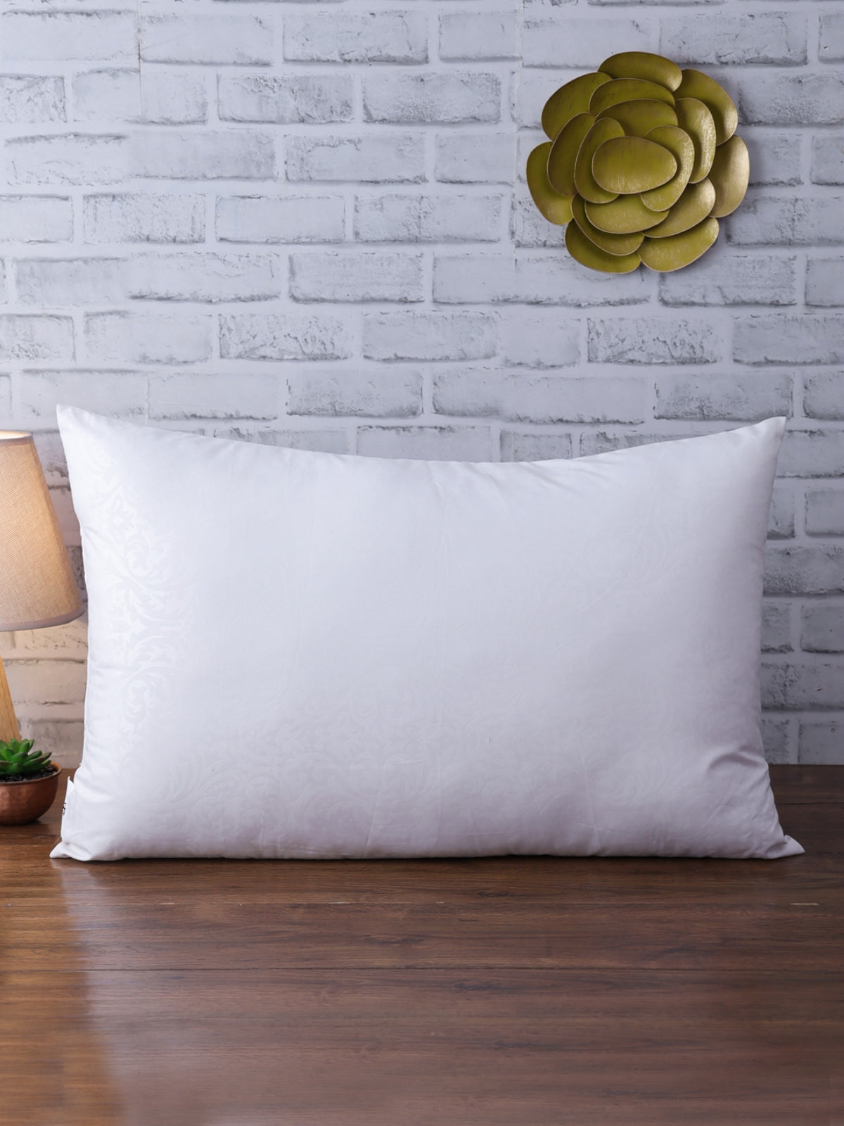 Ethnic Design White Set of Bed Pillow