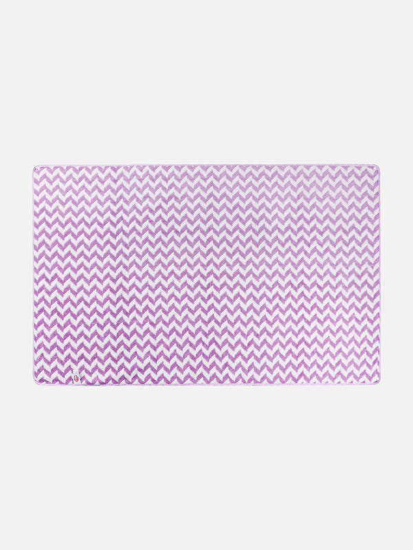 Set of 3 Lavender & White Solid Microfiber Towels